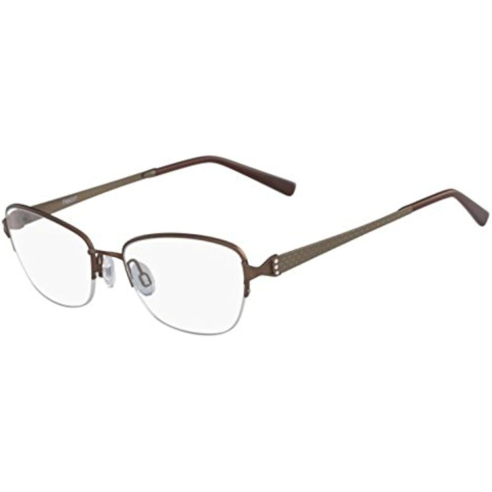 NEW FLEXON LORETTA 210 Brown FLEXIBLE TITANIUM Eyeglasses 51mm with Flexon Case